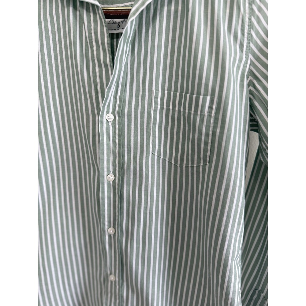 Frank & Eileen Barry Stripe Tailored Green White Button Down Shirt Cotton SZ XS - Picture 5 of 11